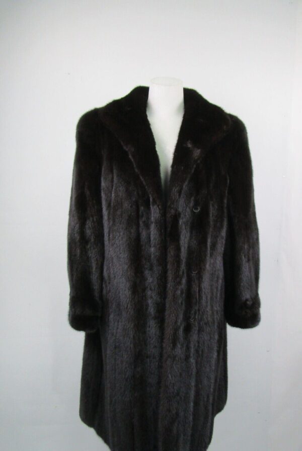 Women's Sz 8 Natural Black Mink Fur Coat Jacket SUPERB Woman - Image 2