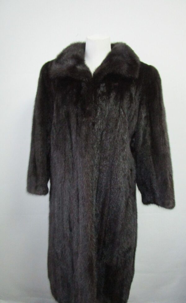 Women's Sz 6 Black Mink Fur Coat Jacket Woman MINT