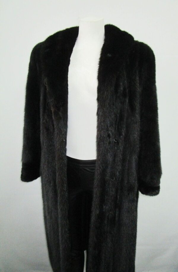 Women's Sz 10 Natural Black Mink Fur Coat Jacket MINT+ Woman