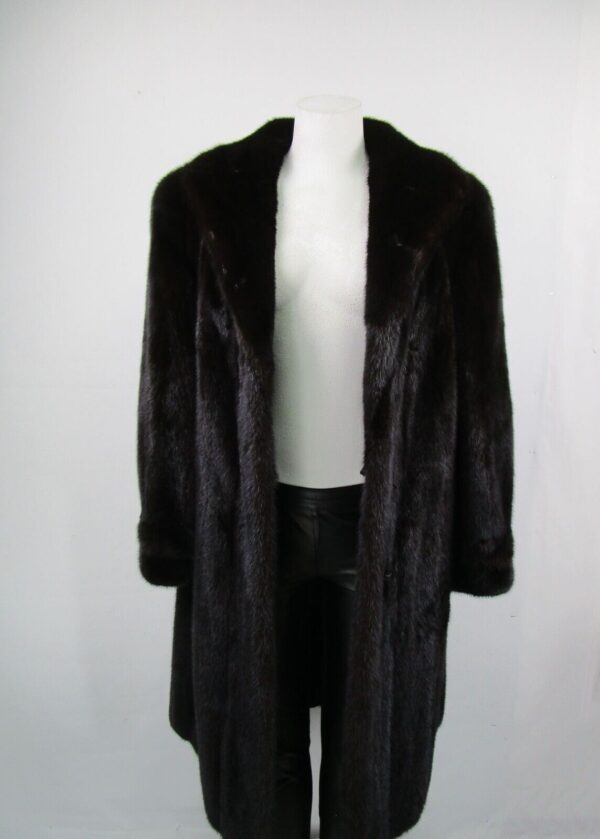 Women's Sz 8 Natural Black Mink Fur Coat Jacket SUPERB Woman - Image 3