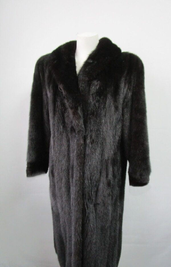 Women's Sz 10 Natural Black Mink Fur Coat Jacket MINT+ Woman - Image 2