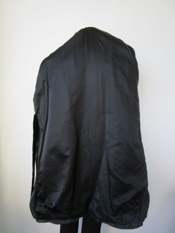 Women's Black Leather Coat Jackat with Muskrat Fur Woman Sz 14 - Image 5