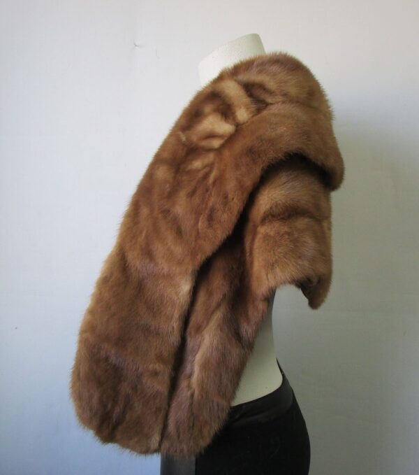 Women's Mink Fur Cape Shawl Stole Wrap Cape MINT Wedding Woman - Image 3