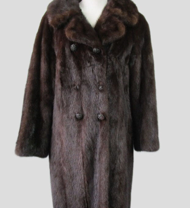 Mink Fur Coat Jacket MINT+ Women's Sz 4 Natural Dark Pastel