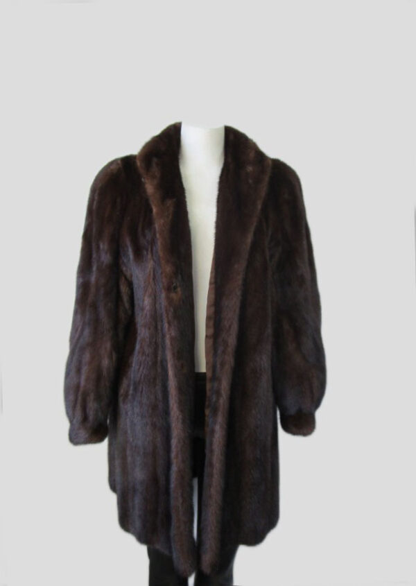 Mink Fur Coat Jacket Stroller Jacket MINT Women's Sz 8 Natural Dark Ranch