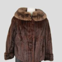 Ermine & Mink Fur Coat Jacket Bolero MINT Women's Sz 8