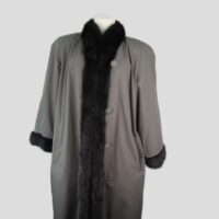 Muskrat Fur Coat Reversible Raincoat Sz 12 MINT+ Woman Women's