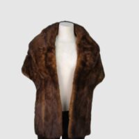 Mink Fur Stole Wrap Cape MINT Wedding Women's Natural Dark Pastel