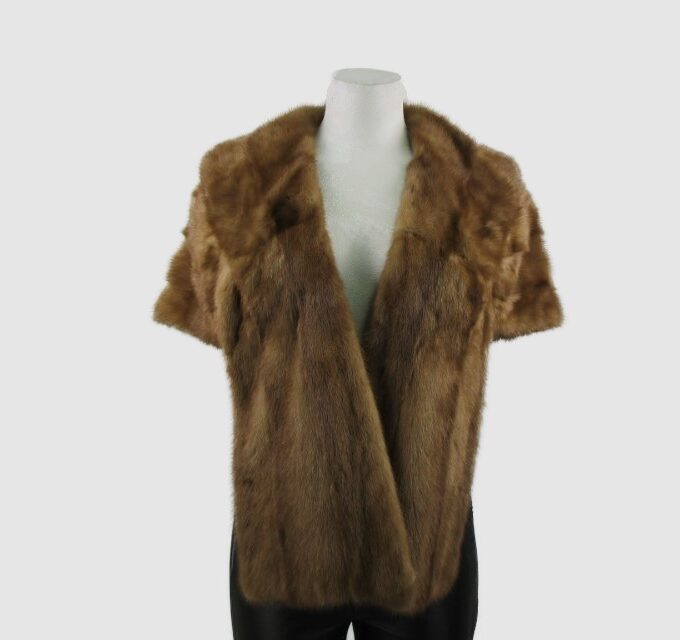 Mink Fur Stole Wrap Cape WEDDING Women's MINT