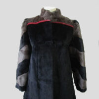 Sheared Muskrat Fur Jacket Coat SUPERB Woman Women's Sz 6 Black Gray Grey