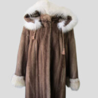 Mink Fur Coat Jacket Fox Fur MINT+ Women Women's Sz 10 Hood