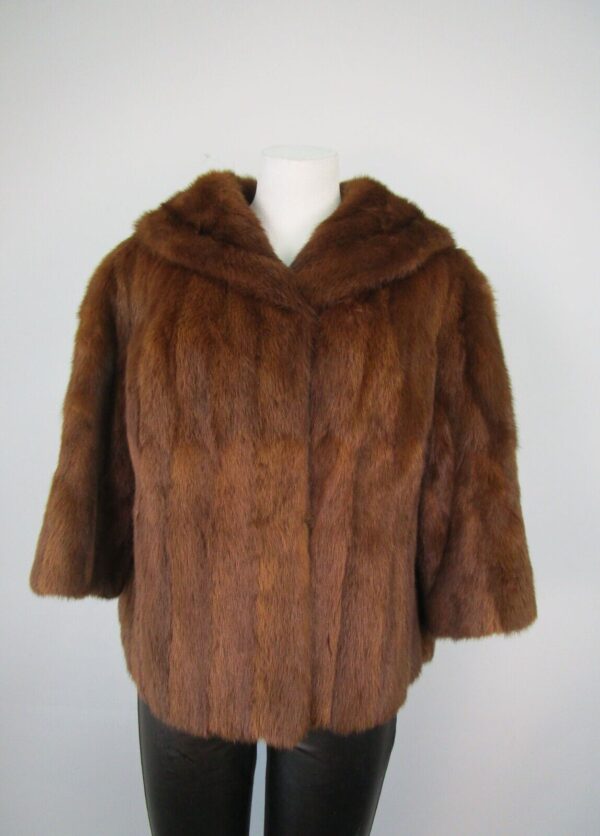 Women's Sz 6 Mink Fur Coat Jacket Bolero MINT Woman