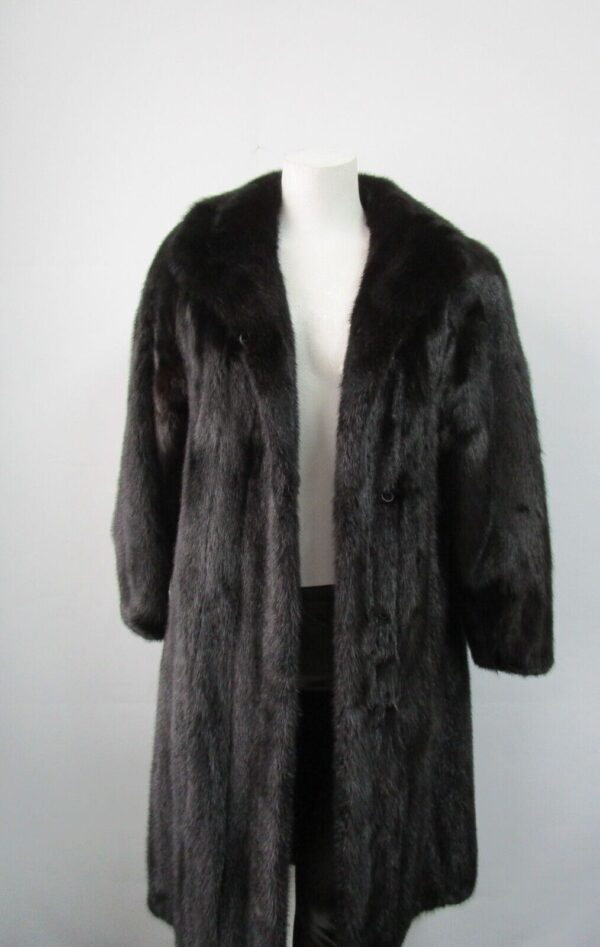 Women's SUPERB Sz 6 Black Mink Fur Coat Jacket Woman - Image 2