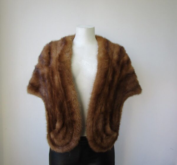 Women's Sz Medium Mink Fur Stole Cape Wrap MINT WEDDING Woman