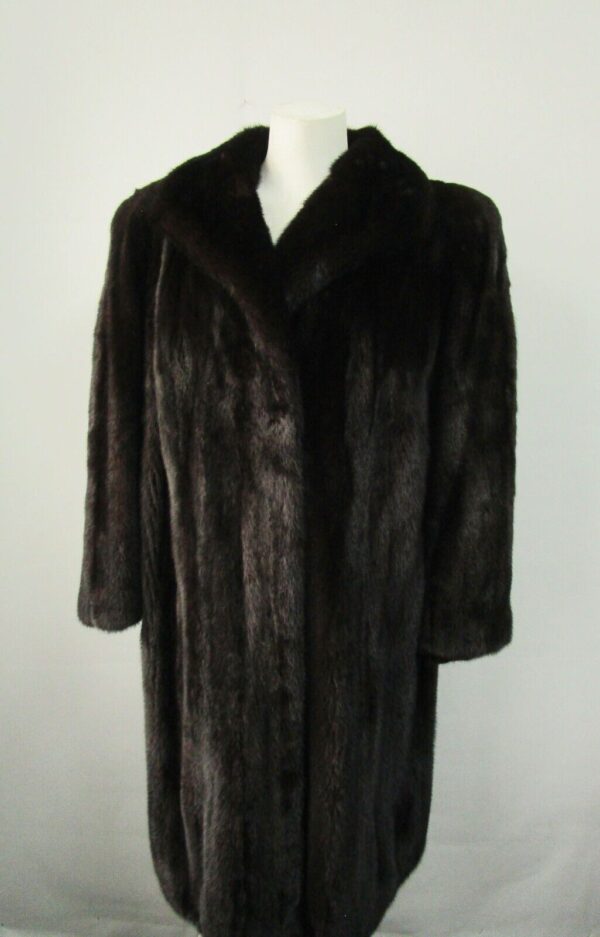 Women's Sz 14 Dark Ranch Mink Fur Jacket Coat Woman MINT+ - Image 2