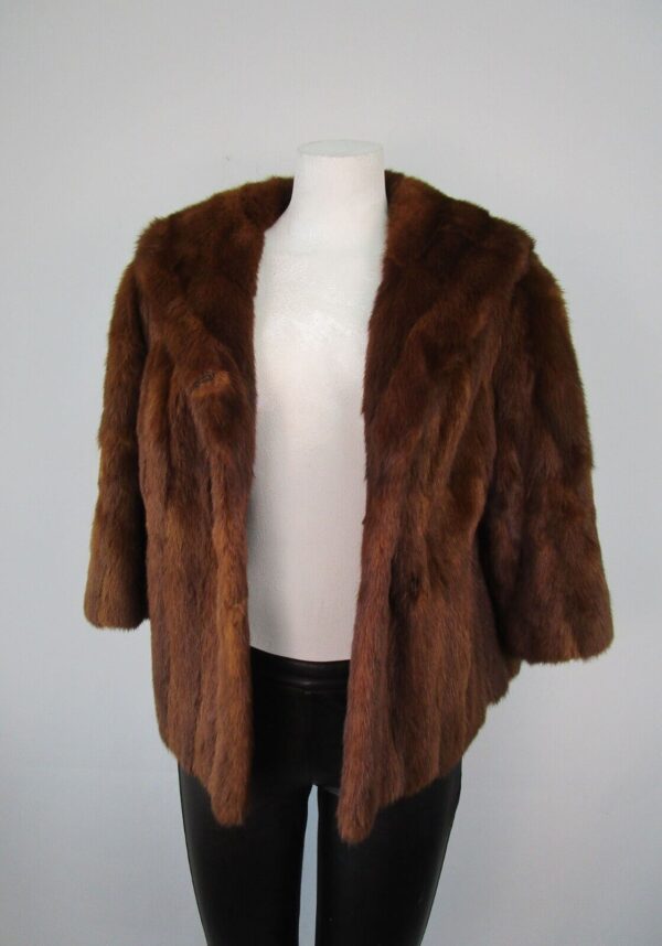 Women's Sz 6 Mink Fur Coat Jacket Bolero MINT Woman - Image 2