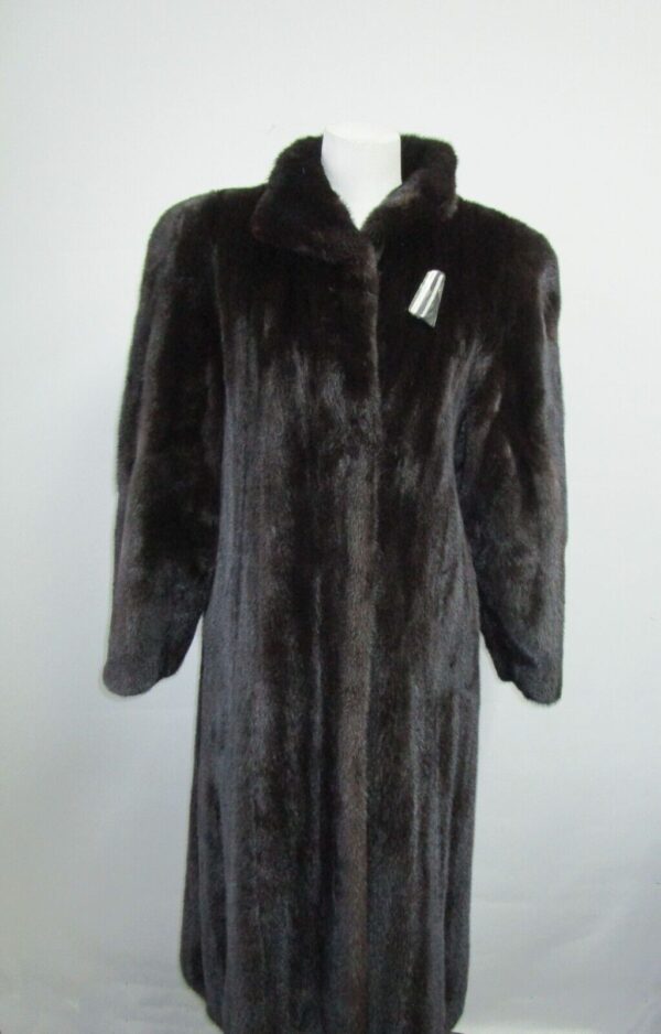 Women's Sz 12 Natural Black Mink Fur Coat Jacket VG++ Woman - Image 2