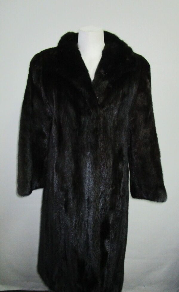 Women's Sz 6 Black Mink Fur Coat Jacket Woman MINT