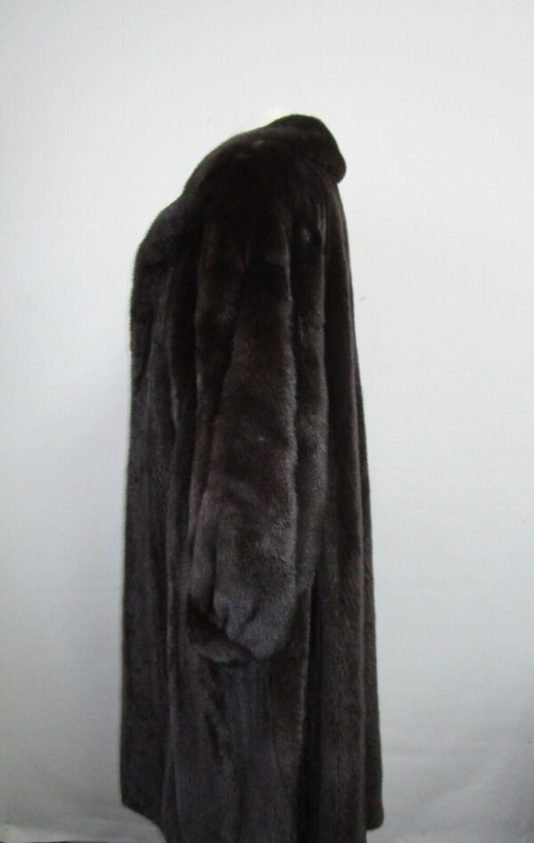 Women's Sz 12 Natural Black Mink Fur Coat Jacket SUPERB Woman - Image 4