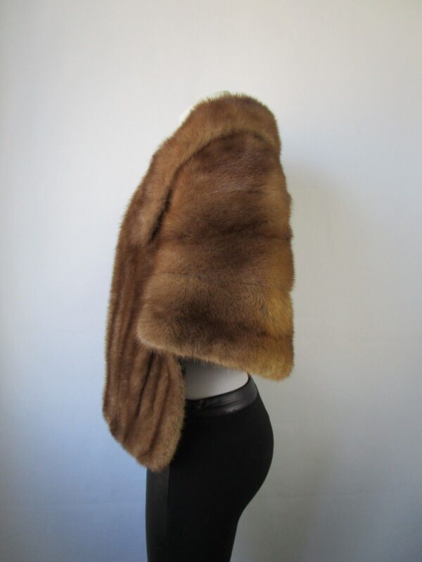 Women's Real Mink Fur Stole Cape Wrap MINT Woman - Image 2