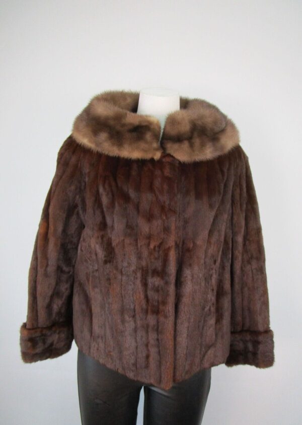 Women's Ermine & Mink Fur Coat Jacket Bolero MINT Sz 8