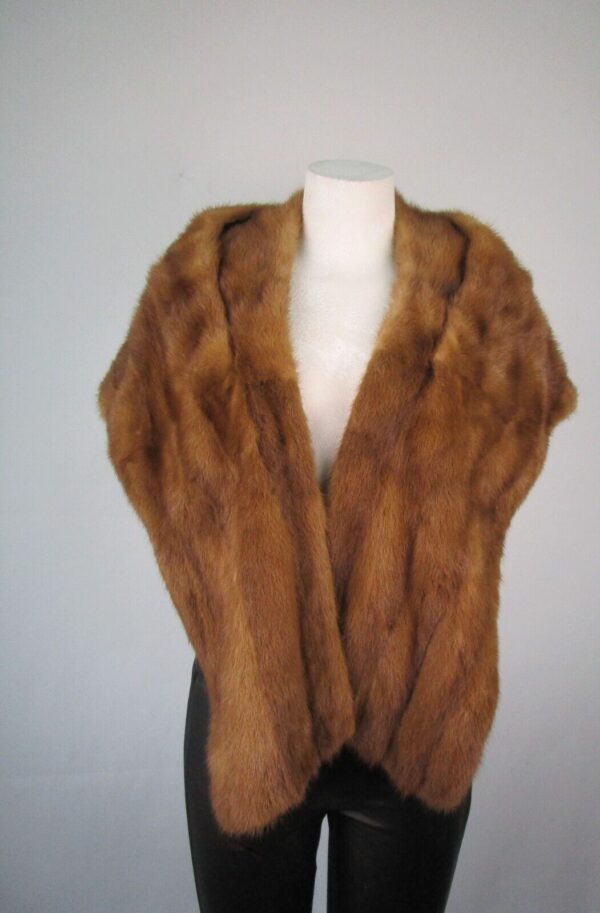 Women's MINT Real Mink Fur Stole Wrap Cape 62" x 13" Wedding