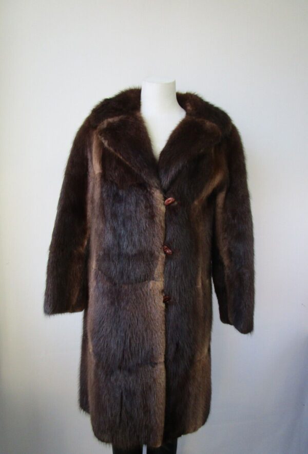 Women's Muskrat Fur Coat Jacket Woman Mint+ Sz 6