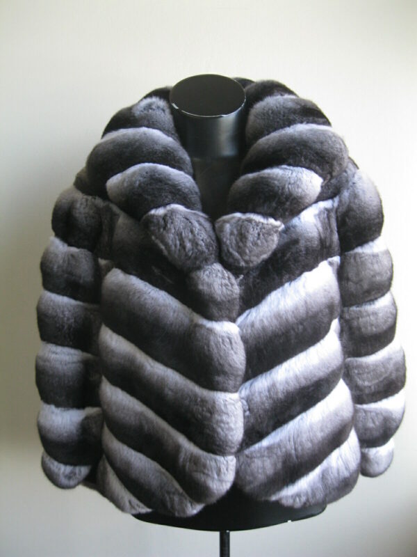 Women's Sz 8 Brand New Real CHINCHILLA Fur Jacket Coat Bolero Cape WEDDING - Image 2