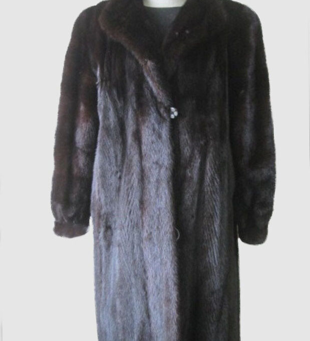 Mink Fur Coat Jacket MINT Women’s Sz 12 Dark Ranch Mink