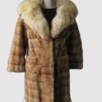 Mink Fur Coat Jacket with Fox Fur MINT Ladies Women's Sz 6