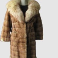 Mink Fur Coat Jacket with Fox Fur MINT Ladies Women's Sz 6