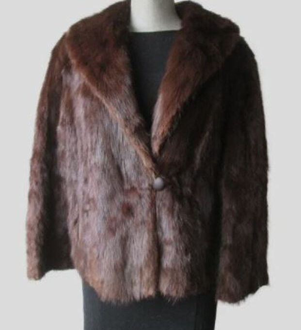 Muskrat Fur Jacket Coat MINT Women's Sz 10