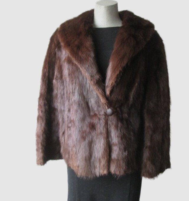 Muskrat Fur Jacket Coat MINT Women's Sz 10