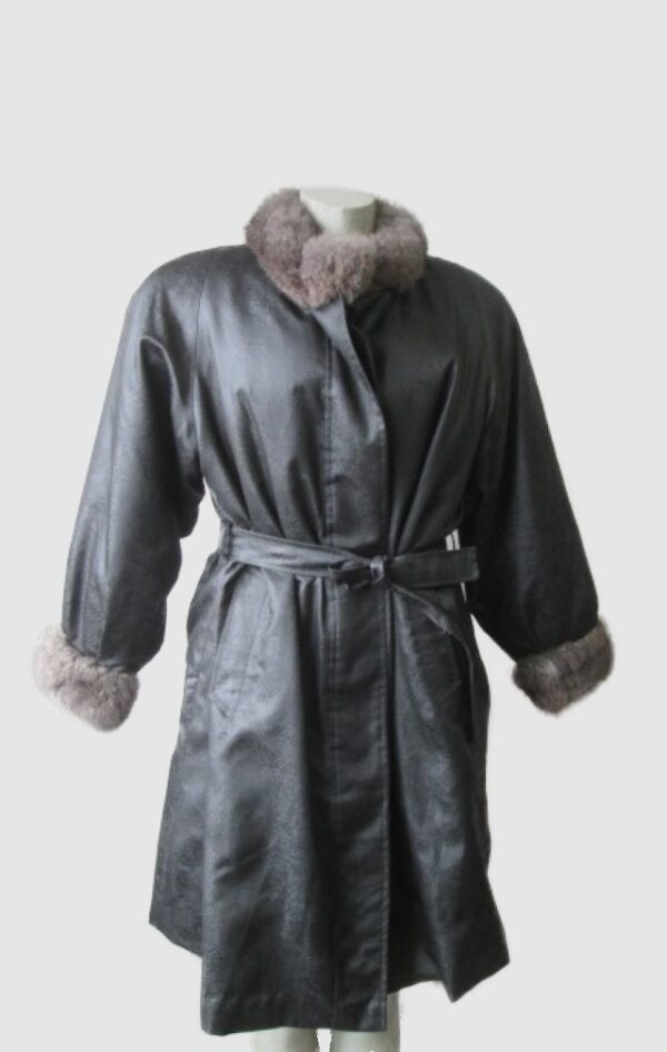 Raincoat with Opossum Fur Vest Lining Women's Sz 6 SUPERB