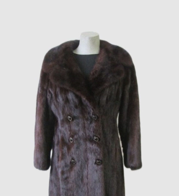 Sz 6 Dark Ranch Mink Fur Coat MINT