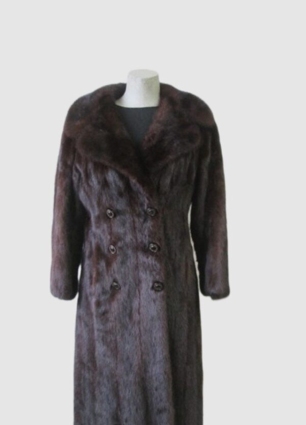 Sz 6 Dark Ranch Mink Fur Coat MINT