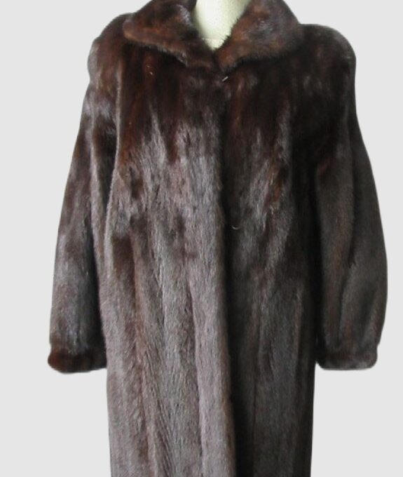 Mink Fur Coat Jacket MINT Women’s Sz 12 Dark Ranch Mink