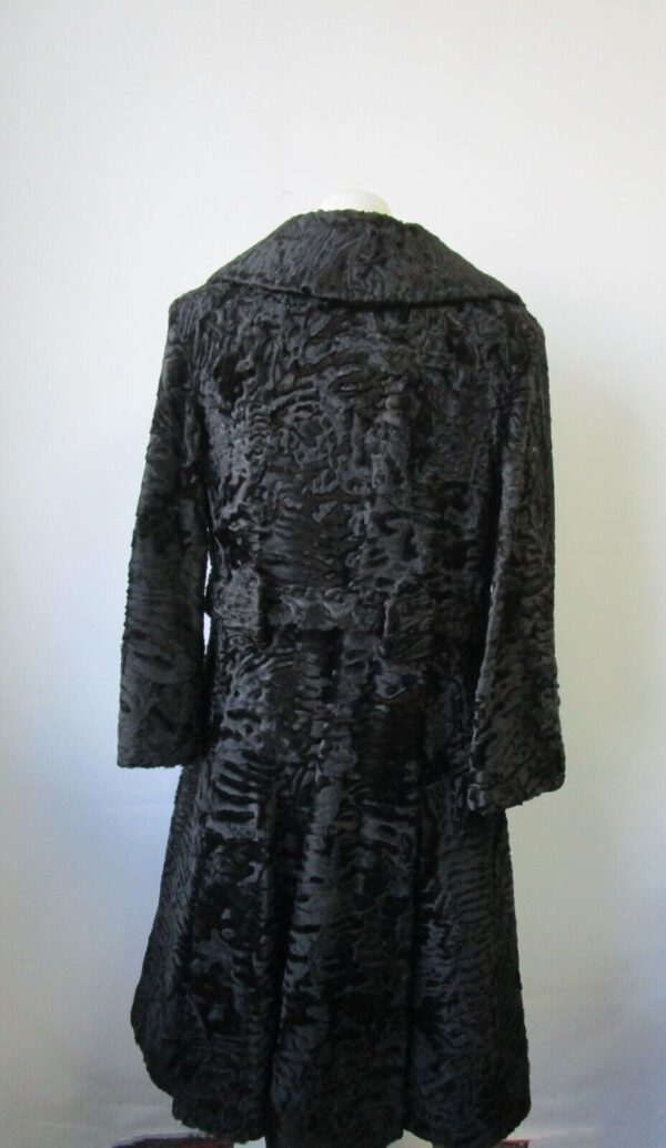 Swakara Fur Coat Jacket SUPERB Woman Sz 4 Black - Image 4