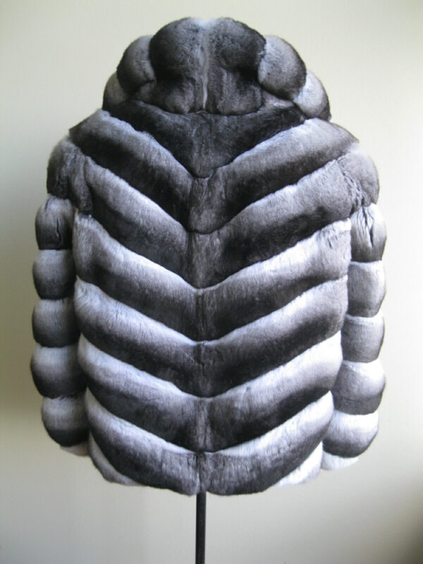 Women's Sz 8 Brand New Real CHINCHILLA Fur Jacket Coat Bolero Cape WEDDING - Image 3