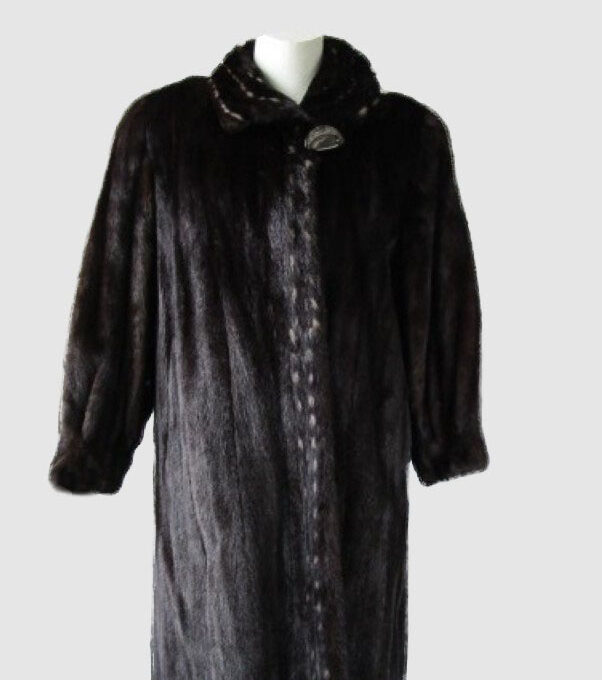 Mink Fur Coat MINT Women's Sz 8/10 Natural Dark Ranch
