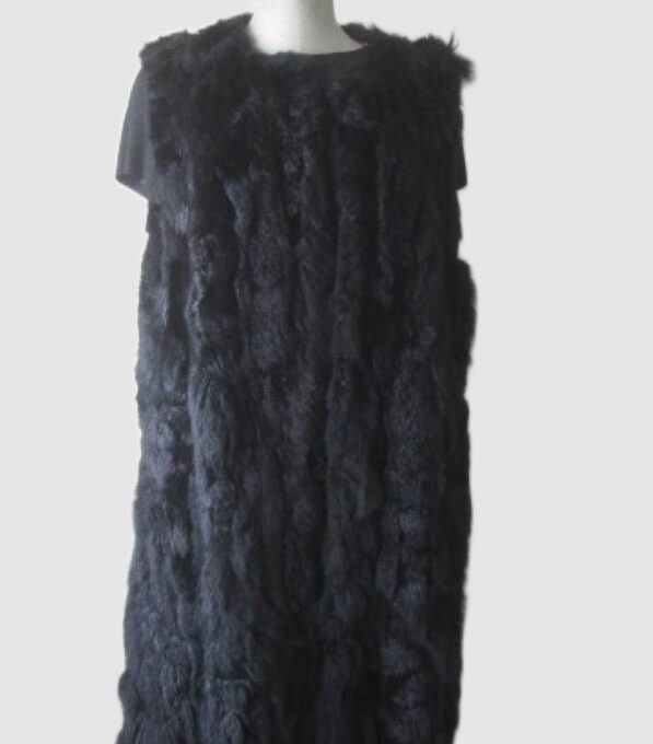 Opossum Fur Lining Vest MINT+ Women's Sz 10/12 M/L Black