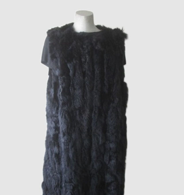 Opossum Fur Lining Vest MINT+ Women's Sz 10/12 M/L Black