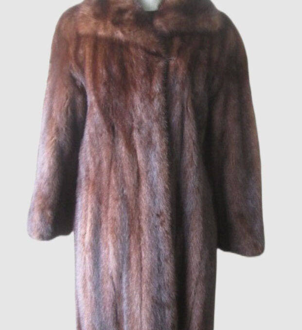 Mink Fur Coat Jacket Women's Sz 8 MINT Natural Dark Pastel