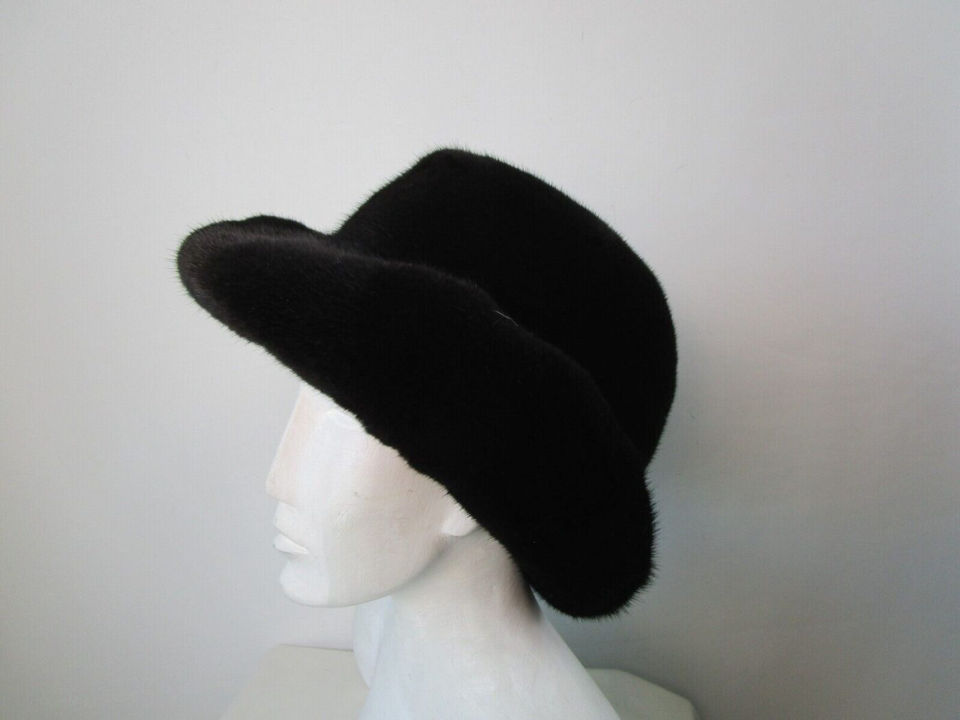 Mink Fur COWBOY Hat Man Men's Sz 24" New Black - Image 2