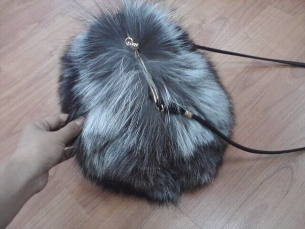 Silver Fox Fur Bag Purse Shoulder Bag Ladies New Women - Image 3