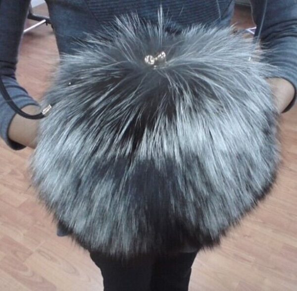 SALE 🔥 Women's New Silver Fox Fur Bag Purse Shoulder Bag Ladies - Image 7