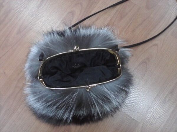 SALE 🔥 Women's New Silver Fox Fur Bag Purse Shoulder Bag Ladies - Image 2