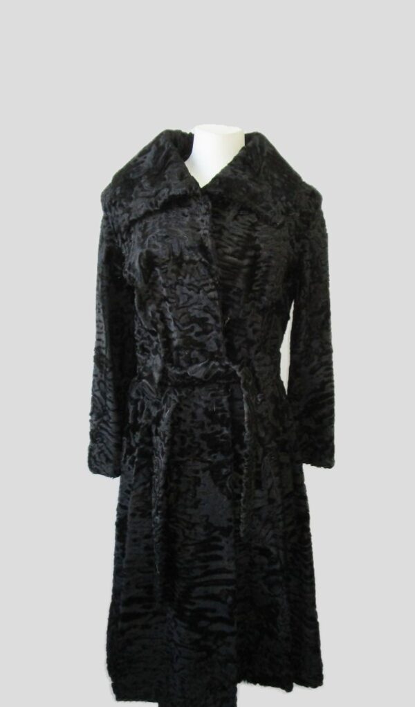 Swakara Fur Coat Jacket SUPERB Woman Sz 4 Black