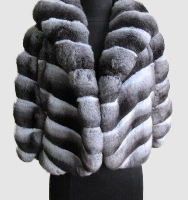 Chinchilla Fur Jacket Coat Bolero Cape WEDDING Women's Sz 8 New