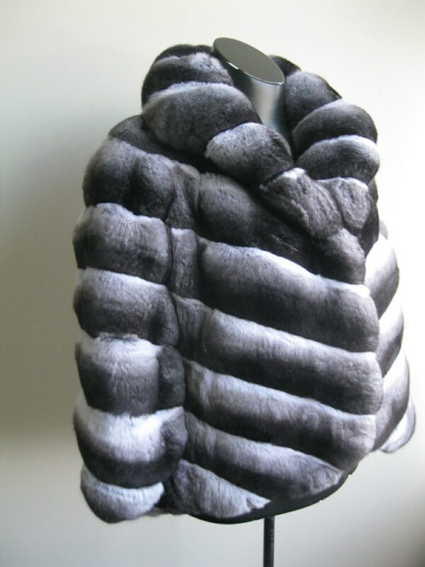 Chinchilla Fur Jacket Coat Bolero Cape WEDDING Women's Sz 8 New - Image 6